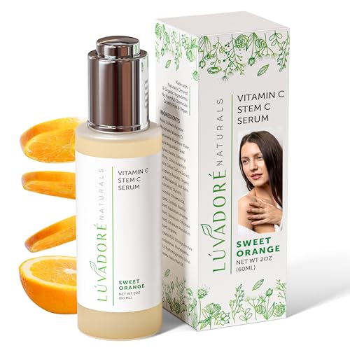 Vitamin C Serum for Face & Neck 2oz - 20% Vit C Serum Face, Reduces Dark Spots, Firms Skin with Orange Stem Cells, Plant Based Vitamin C, Anti-Aging, Natural Clean Beauty