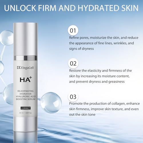 HA Rejuvenating Hydrator Hyaluronic Acid Serum for Face, Deep Hydrating Serum Made with Niacinamide and Ceramides