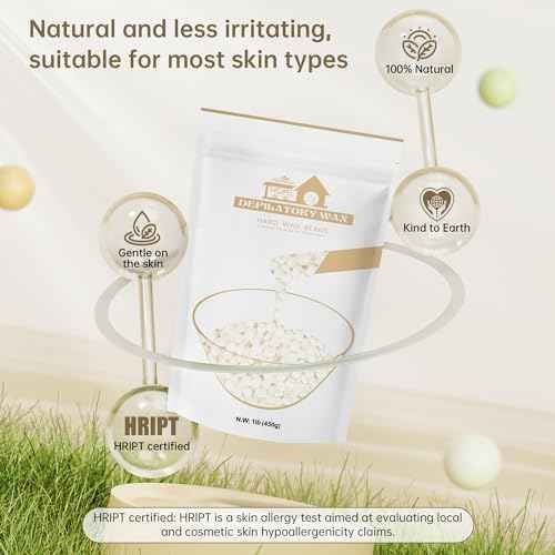 Lifestance Pearl White Waxing Beads, 1lb Unscented Coarse Hair Removal Wax Beans for Face, Eyebrow, Brazilian Bikini, Sensitive Skin at Home for Women and Men