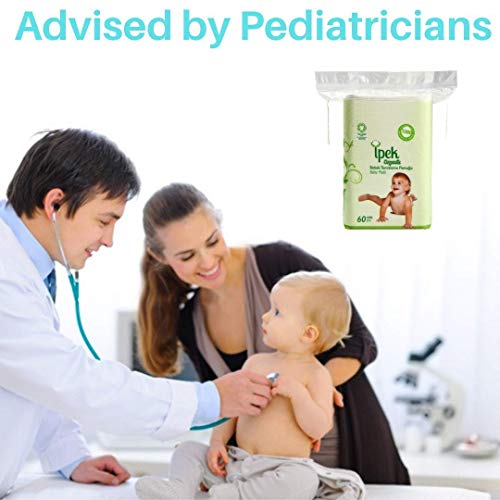 Organic Cotton Baby Dry Pads 360 Count - Soft & Chemical Free