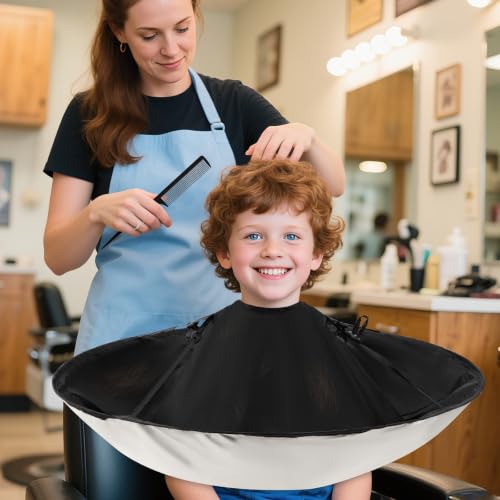 FEBSNOW Foldable Hair Cutting Cape with Reverse Umbrella for Adults & Kids