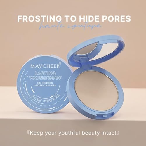 Oil Control Face Pressed Powder,Matte Smooth Setting Powder Makeup,Waterproof Long-Lasting Makeup Setting Powder,Oil Control Flawless Finish,Lightweight,Residue-Free (02 NATURAL BEIGE)