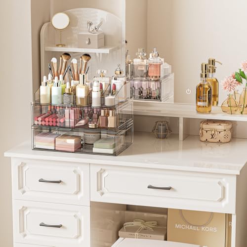 12'' Clear Acrylic Makeup Organizer with Drawers | Stackable