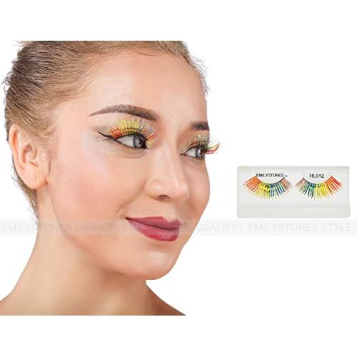 EMILYSTORES Pride Rainbow Wing Costume Eye Lashes For Halloween, Dramatic Eyelashes, Party Show, Cosplay, 1 Pair