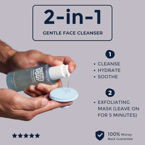 Prettyboy Face Revival Gel Moisturizer For Men & Fresh Start Gentle Face Cleanser Bundle, Hydrating Cream & Cleanser That Refreshes Dry Skin, Irritation, & Redness - 2 Count