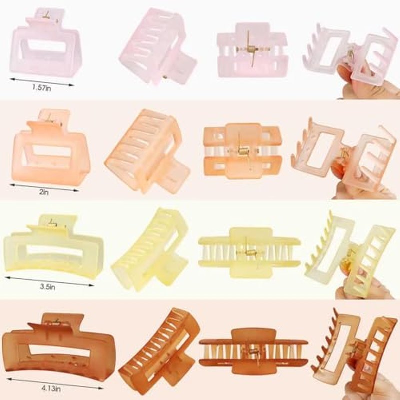 16 Pcs Non-Slip Hair Clips Set in 4 Styles for All Hair Types