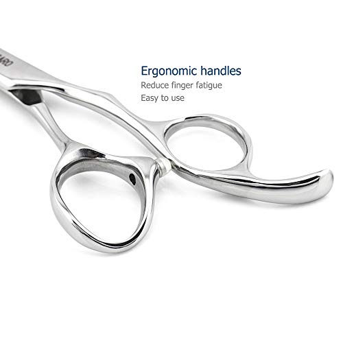 5.5" Professional Hair Scissors Barber Scissors Haircut Scissors Hair Cutting Scissors Hairdresser Scissors 440C Hair Shears Blind Hole Convex Edge KINSARO