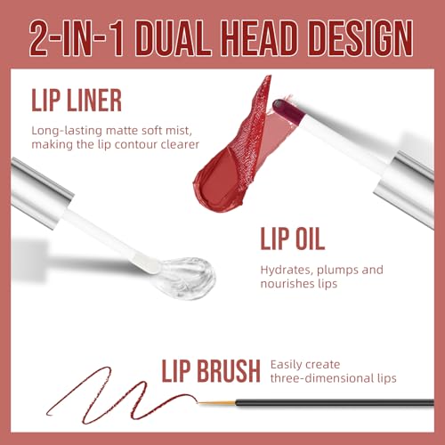 2 In 1 Peel Off Lip Stain & Gloss Duo - Waterproof Long-Lasting Tint