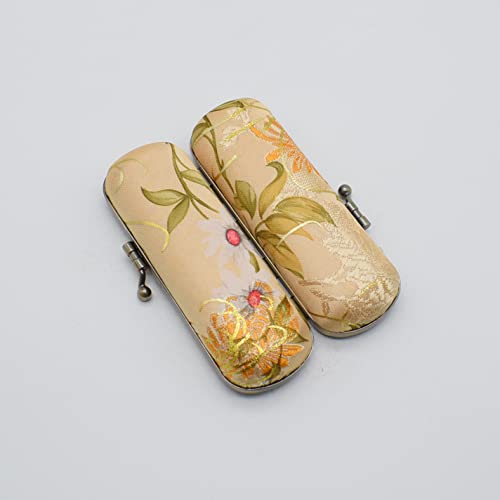 Floral Lipstick Case with Mirror - Yellow