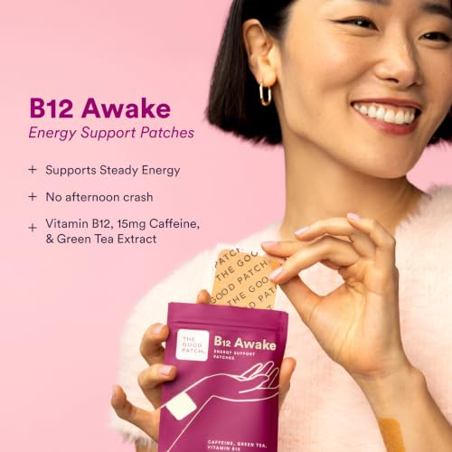 The Good Patch B12 Awake Energy Patch – 16 Total Patches, 4 Pouches