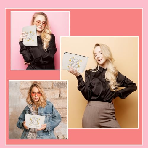 HOWDOUDO 4PCS Good Bestie Makeup Bag for Women, Birthday Gifts for Friends Good Friends are Like Stars, You Don't Always See Them But You Know They're Always There Friendship Gifts for Women