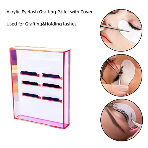 Eyelash Extension Pallet with Dustproof Cover - Acrylic Lash Tile Holder