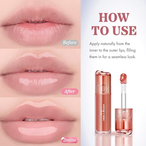 rom&nd Juicy Flash Lip Oil 05 Pear Beige - Hydrating Lip Gloss & Plumper