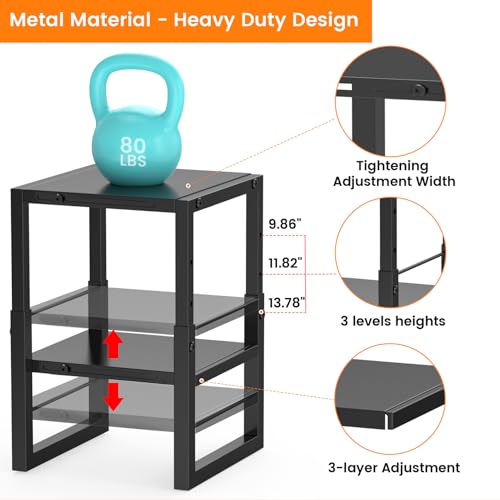LIDTOP Black Adjustable Metal Locker Shelf Organizer - Stackable Storage for School, Office & Gym Lockers