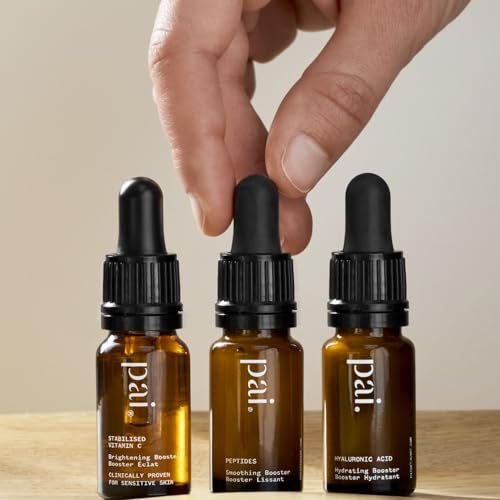 Pai Skincare - Booster Discovery Kit | Stabilised Vitamin C + Hyaluronic Acid + Peptides | Natural, Vegan, Sensitive Skincare (3 Piece Set)
