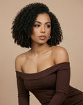 The Fox Kinky Curly Half Wig 14" Black Human Hair