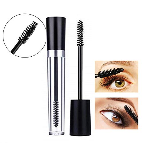 Tvoip 3Pcs 10ml Empty Mascara Tubes With Eyelash Wand, Rubber Inserts and Funnels for Castor Oil, Ideal Kit for DIY Cosmetics, Includes 3 tubes, 3 rubber inserts and 3 funnels