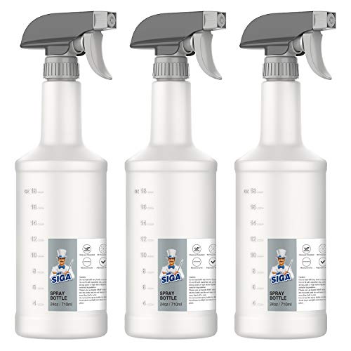 MR.SIGA 24 oz (680.4 ml) Reusable Plastic Spray Bottles, Pack of 3 for Cleaning