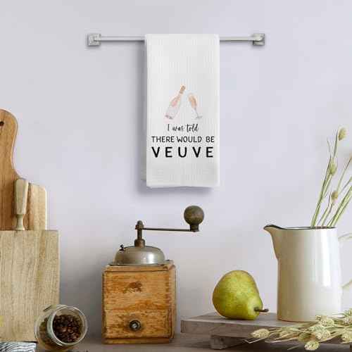 Pink Champagne Gifts Kitchen Towels, Funny Decorative Towels for Home Bar Cart, 16x24in