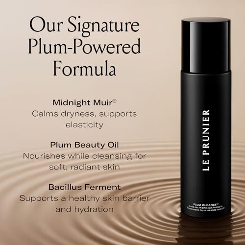 Le Prunier Plum Cleanse¢â Biome Balancing Cleansing Oil | Oil-to-Lather Cleansing Oil Face Cleanser & Makeup Remover | Daily Face Wash for Sensitive Skin | Clean Vegan Cruelty-Free Skincare | 3.4 fl oz