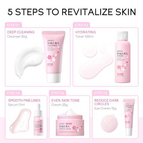LAIKOU Sakura Skin Care Set 5pcs Travel Kit