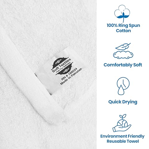 White Salon Towels 16x27 - 12 Pack Cotton Hand Towels