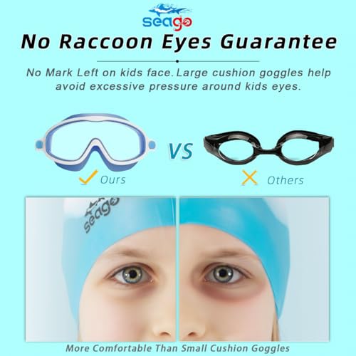 Kids Goggles for Swimming 2 Pack No Leaking Anti-Fog Outer Eye Fit with Wide View UV Protection Crystal Clear Watertight Swim Goggles with nose cover Suitable for Children Youth Boys Girls Age 3 to 15