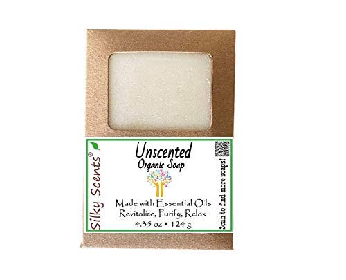 Silky Scents Unscented Soap Bars - 100% All Natural and Organic Essential Oil - 3 Soap Bars