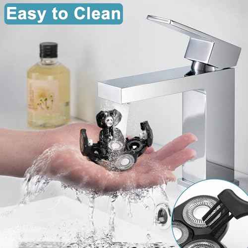 3 PCS Head Shaver Replacement Blades, Gifts for Him Mens Husband Dad - Birthday Gift Ideas for Dad, 5-Blade Shaver Heads for Bald and Face Hair with Cleaning Brush