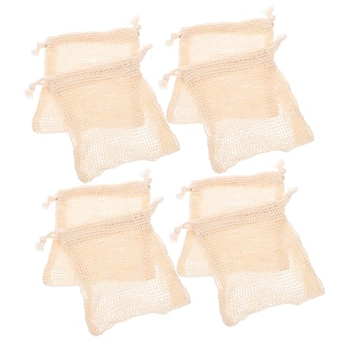 40pcs Cotton Linen Soap Bags with Drawstring - Exfoliating Mesh Pouches