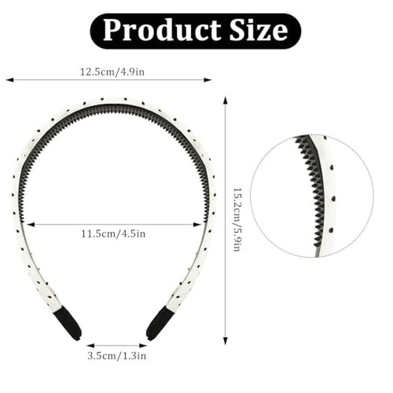 2 Pcs Polka Dot Headbands for Women – Non-Slip, Comfortable Fit