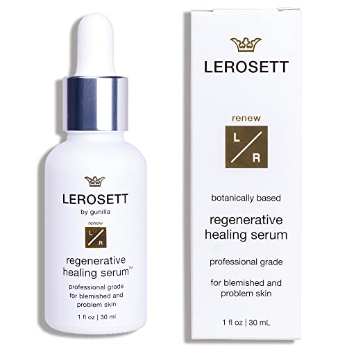 LEROSETT Healing Hydration Serum ? Aloe, Ginseng & Collagen-Based Complex for Pimples, Irritated Skin, Blemishes & Post-Breakout Scarring ? Plant-Based, Spa-Grade, Concentrated, 1 oz