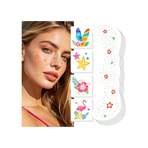 Cerlaza 40 Pc Waterproof Glitter Temporary Tattoos & Freckles