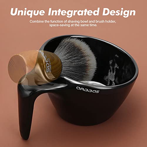 Anbbas Faux Badger Bristles Shaving Brush with Food-Grade Melamine POP Mug for Lathering and 3.5oz Shaving Soap Refill for Men Wet Shave,Women Girls Hair Removal