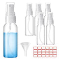 2oz Spray Bottles Set, 6 Pack Clear Fine Mist Travel Bottles