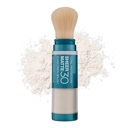Colorescience Total Protection Sheer Matte SPF 30 Sunscreen Brush For Oily and Acne-Prone Skin, Unscented 0.15 Ounce, Powder