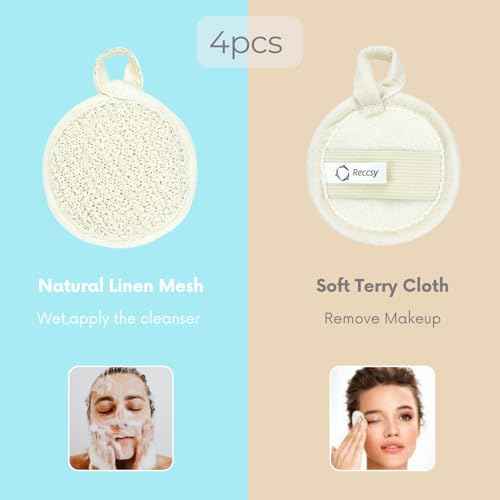 Face Dry Brush for Lymphatic Drainage Set,Exfoliating Face Brush+Face Scrubber for Women+4pcs Organic Facial Exfoliating Pads Reusable.Wooden Small Soft Bristle Facial Brushes for Cleaning.