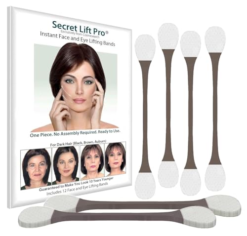 Secret Lift Pro Face & Eye Lift Tapes for Dark Hair (12-Pack)
