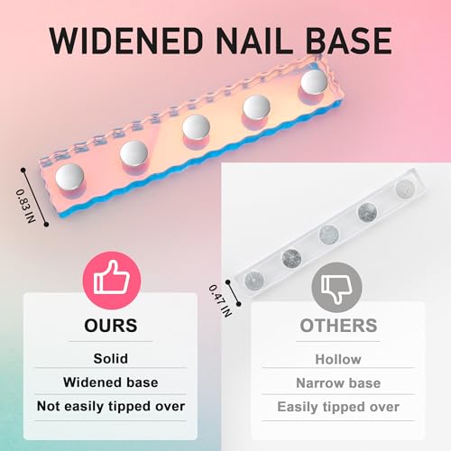 Pink A 2-Pack Nail Stand Set for Nail Art & Practice - Magnetic Acrylic Holders with Tape