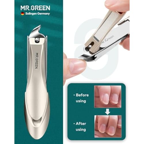 MR.GREEN 8-in-1 Manicure & Pedicure Set ? Professional German Stainless Steel Nail Clippers Grooming Kit with Splash-Proof Nail Clipper & Leather Travel Case (Chestnut Brown)