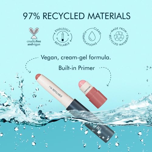 TRE'STIQUE Prime & Shine Refillable Lip Crayon with Built-in Primer, Glossy Lipstick for Women
