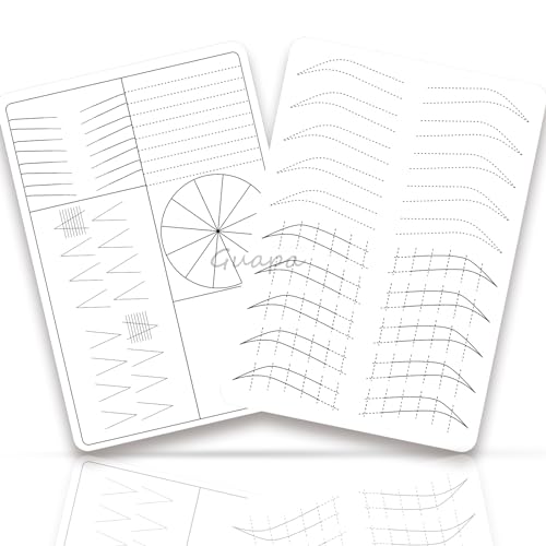 3pcs Silicone White Permanent Makeup Practice Skin with Black Outlines Double Sided Pre-printed Nano Brow Practice Skin Microblading Latex (White Skin-Black Printing)