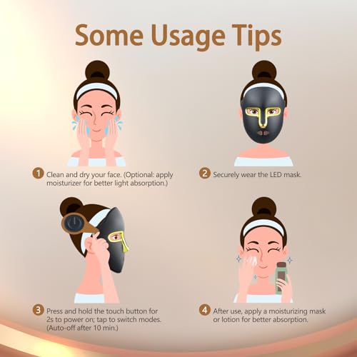 Red Light Therapy for Face Mask ? LED Face Mask Light Therapy with Red Blue LED and Infrared Light, Anti-Aging, Blemish Repair Treatment