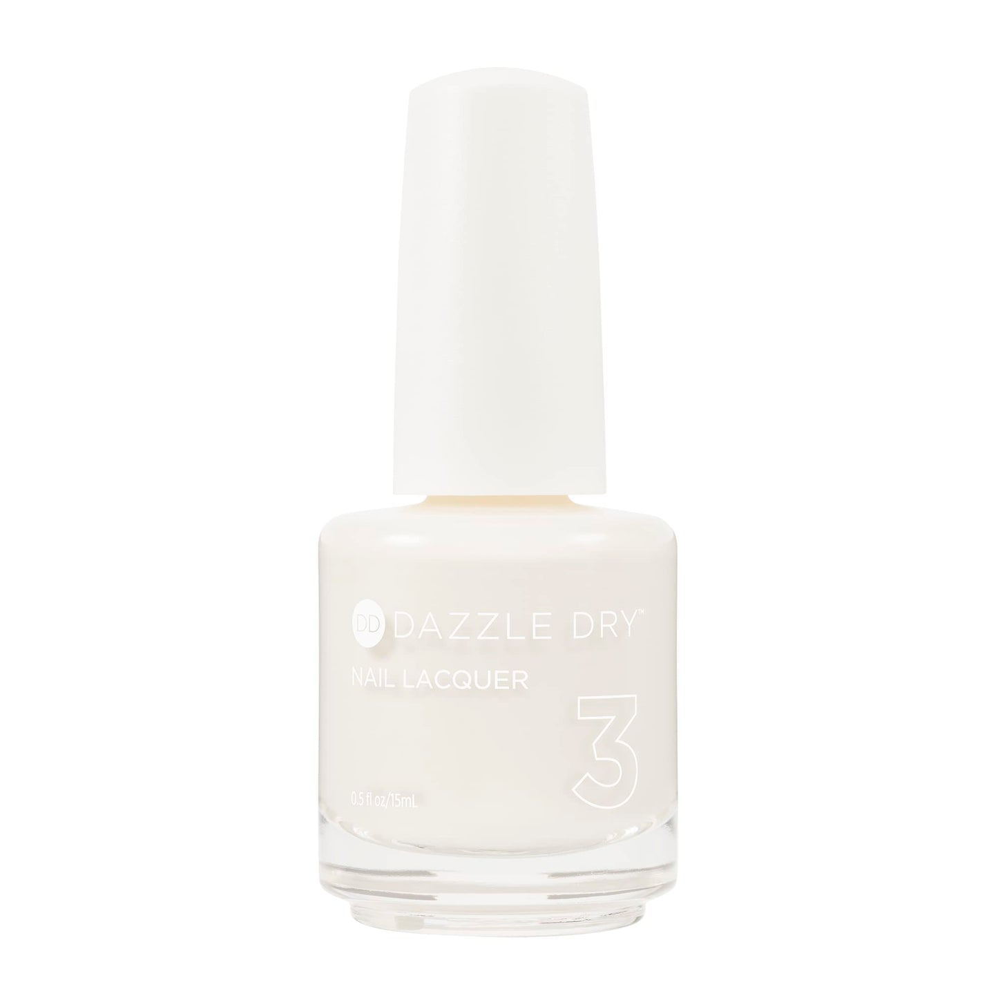 Dazzle Dry Nail Lacquer (Step 3) - At First Blush - A pale, subtle off-white. Full coverage cream. (0.5 fl oz)