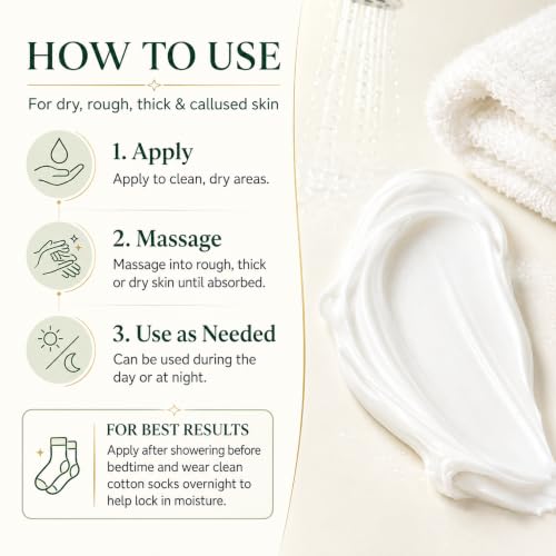 PurOrganica Urea Foot Cream 40% for Dry Cracked Heels & Calluses - 4 oz