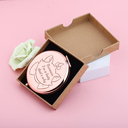 AKTAP Aristocats Gifts Cat Pocket Compact Makeup Mirror Because I'm a Lady That's Why for Cat Lover Gift (M-RIE Cat Pocket Mirror)