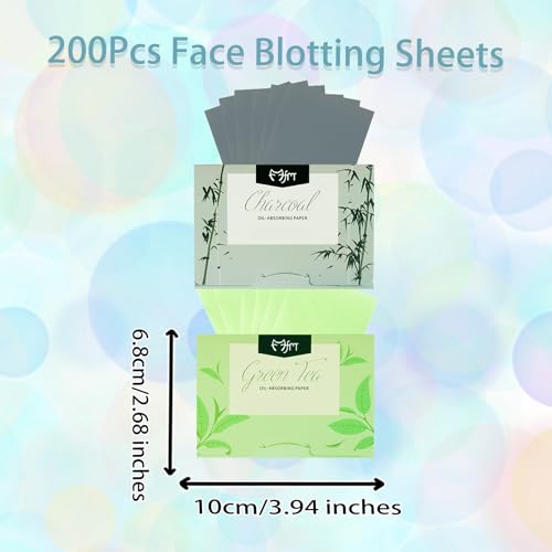 Oil Blotting Sheets for Oily Skin - 200 Sheets, Natural Face Absorbing Paper, Unisex, Compact for Travel & Daily Use