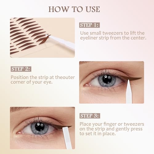 300-Pc Winged Eyeliner Stickers - Waterproof Cat Eye Stamp