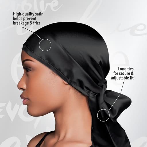 Evolve Satin Wrap Scarf - Black, 1 Count Pack