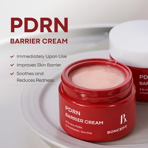 PDRN Barrier Cream - 5% Salmon-Derived Nano-PDRN, D-Panthenol & Zinc PCA, Firming and Strengthening Korean Moisturizer for Sensitive Skin, 1.94 oz. 55g